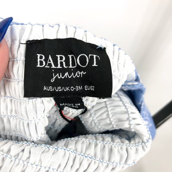 BARDOT Baby Missy Floral One Piece Outfit 0-3 Months Blue Sleeveless Smocked NWT - Picture 6 of 7